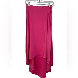 House of Lancry women’s skirt Size XS Barbie pink high low hem midi satiny flowy